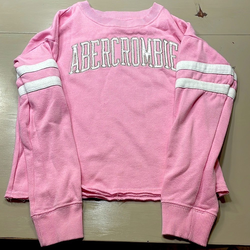 Abercrombie, cropped, pink teen girls long sleeve top